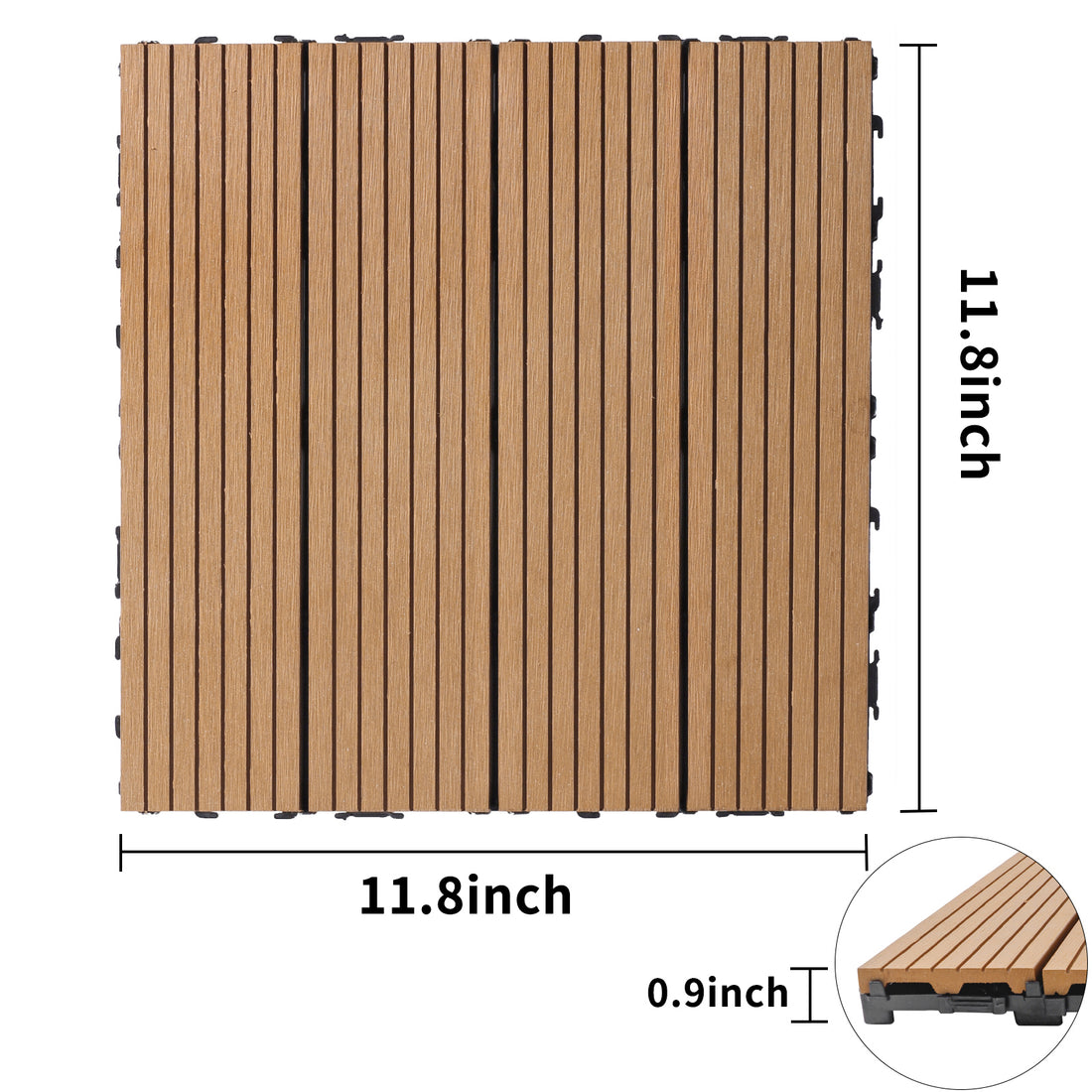 Wood Plastic Composite Deck Tiles Set Of 20, Sustainable Fsc Composite Decking Resist Rust, Water, Weather, Easy To Diy & Maintain, Ideal For Patios, Balconies, Rooftops, Burlywood Burly Wood Wood Plastic