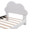 Twin Size Upholstered Cloud Shape Bed ,Velvet Platform Bed With Headboard,No Box Spring Needed,Beige Twin Beige Velvet