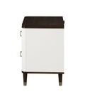 Carena White & Walnut Finish Night Stand W Usb White Walnut Synthetic Wood