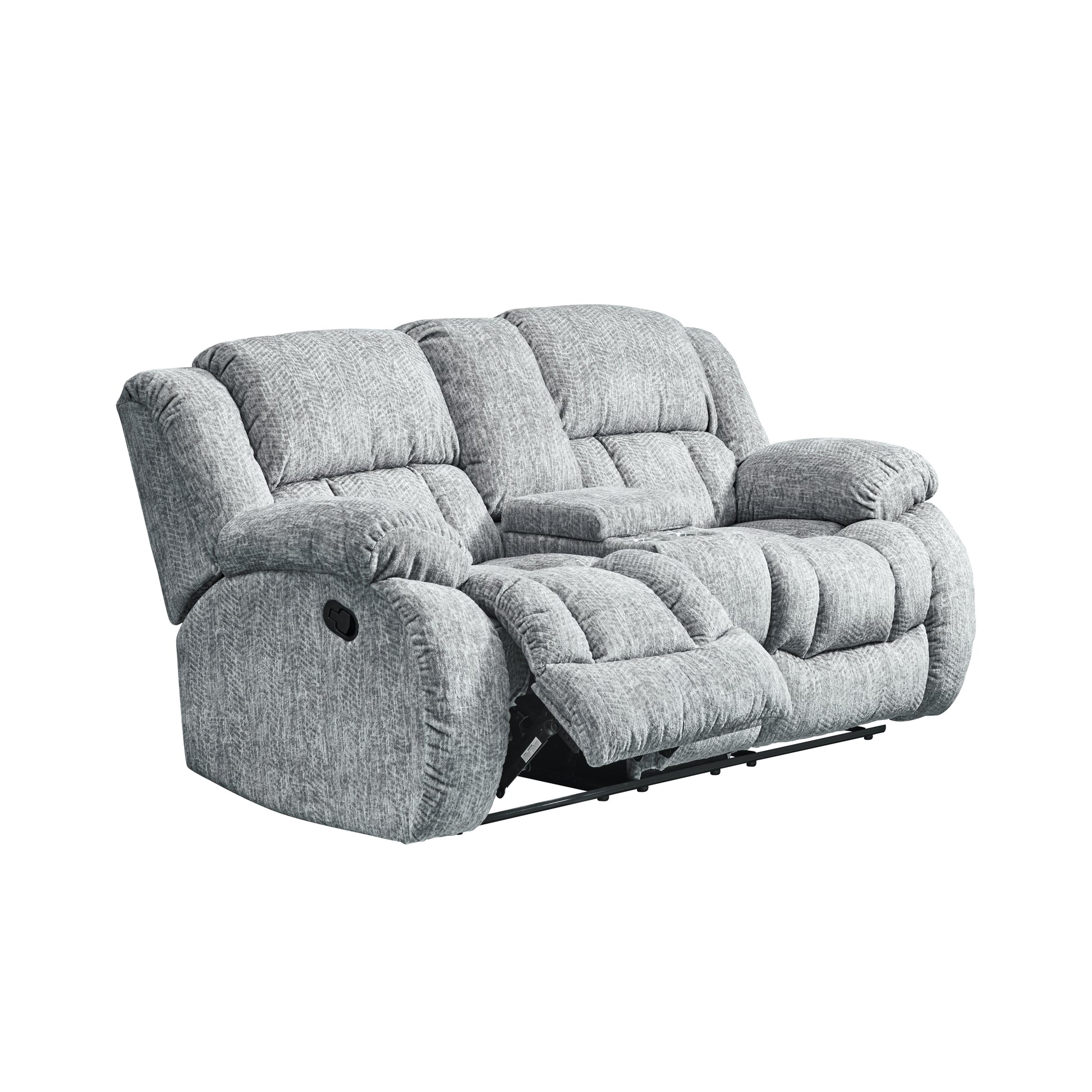 Stonic Grey Console Reclining Seat Gray Fabric