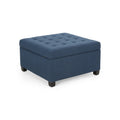 Isabella Ottoman Navy Blue Fabric