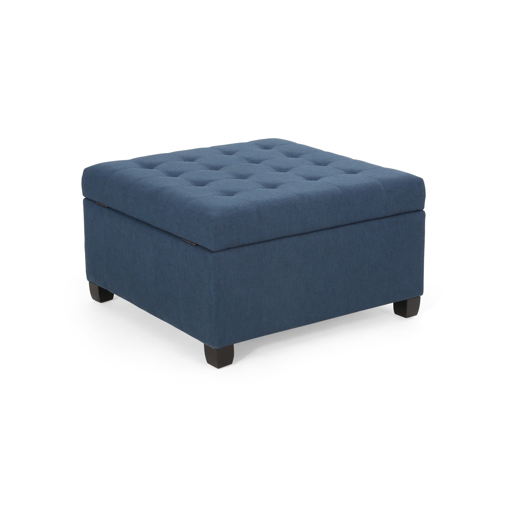 Isabella Ottoman Navy Blue Fabric