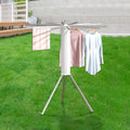 Space Efficient & Rustproof Design Clothes Drying Rack,Aluminum Rod Summer Clothes Drying Rack,Small Fashionable Clothes Drying Rack White Aluminum