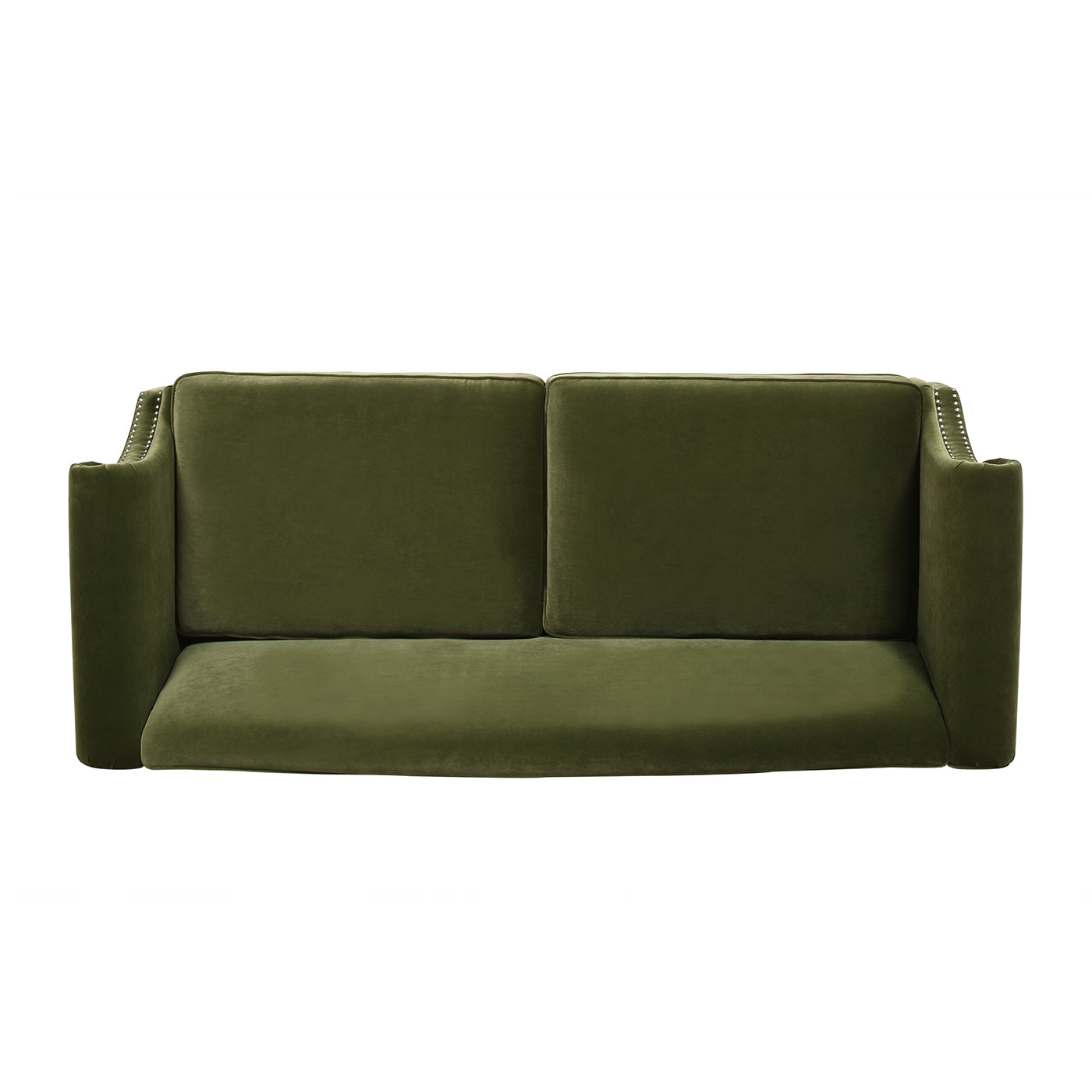 Elaine 77" Camel Back Small Space Sofa, Olive Green Performance Velvet Olive Green Foam Velvet 3 Seat