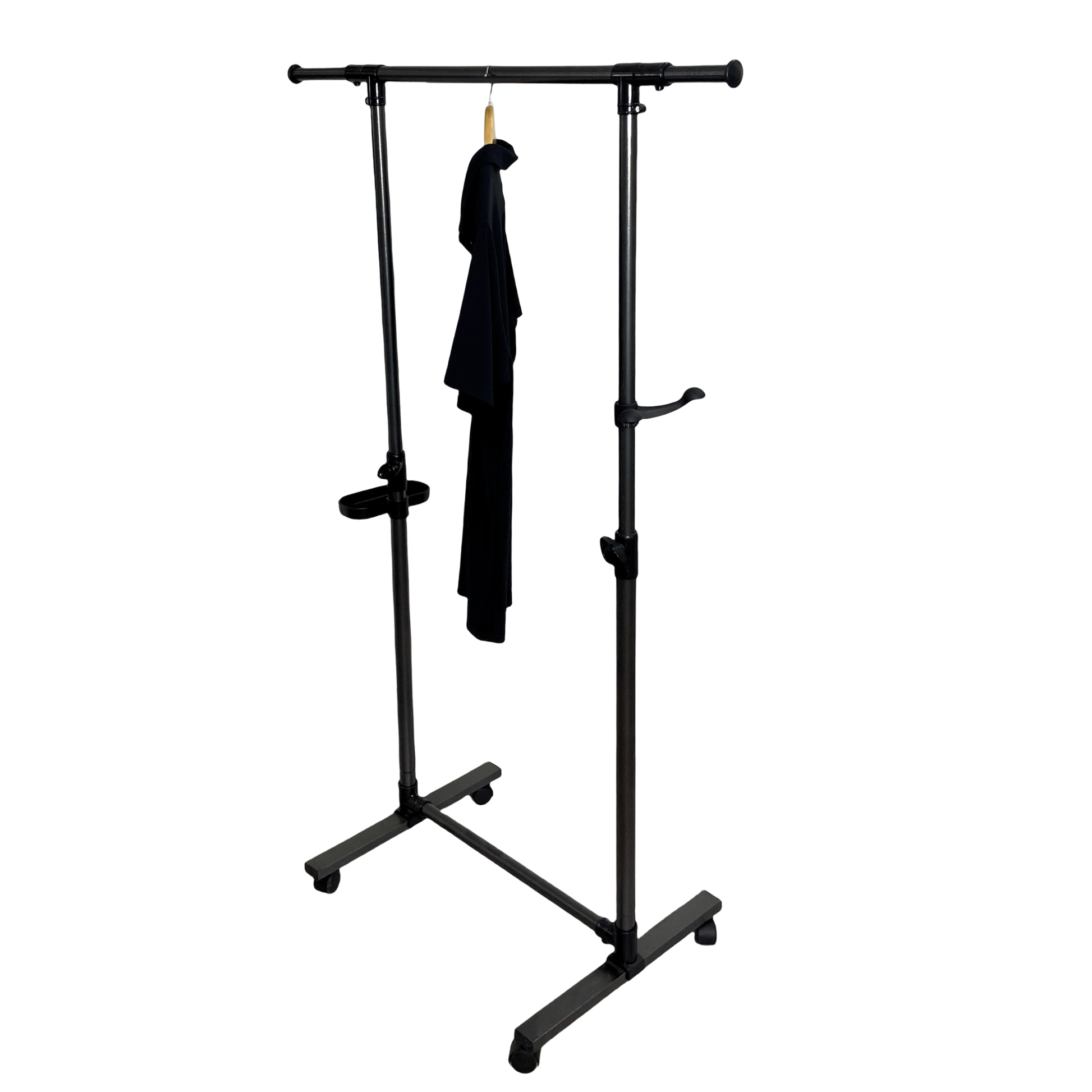 Short Clothing Racks For Hanging Clothes With Bottom Shelves And Wheels Heavy Duty Rolling Clothes Rack Kids Clothing Rack For Adult Coat, Closet, Wardrobe Black Black Metal