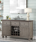 Rustic Two Tone Sever W Powerpack Gray Solid Wood Mdf