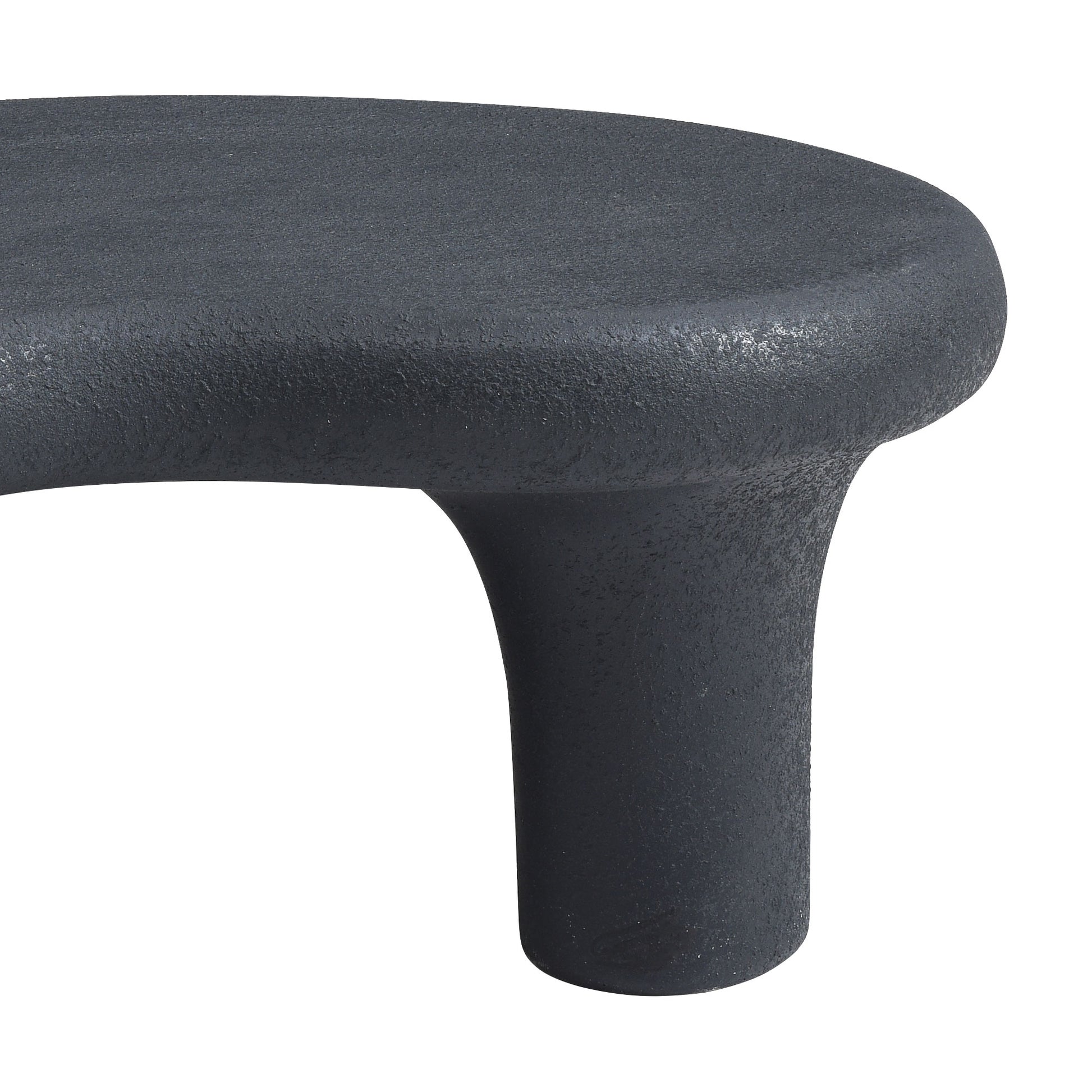 47.24'' Fiberglass Cloud Coffee Table For Living Room Vintage Table With 3 Support Legs,Matte Black Table Front Of The Sofa, Irregular Center Table,No Need Assembly Matt Black Fiberglass