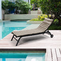 2Pcs Set Outdoor Lounge Chair Cushion Replacement Patio Funiture Seat Cushion Chaise Lounge Cushion Khaki Khaki Cotton