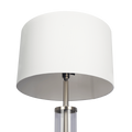 Echo Brushed Nickel Table Lamp With On Off Switch Clear Glass Body Metal Base Brushed Nickel,Clear,White Table&Floor Lamps Glass,Metal