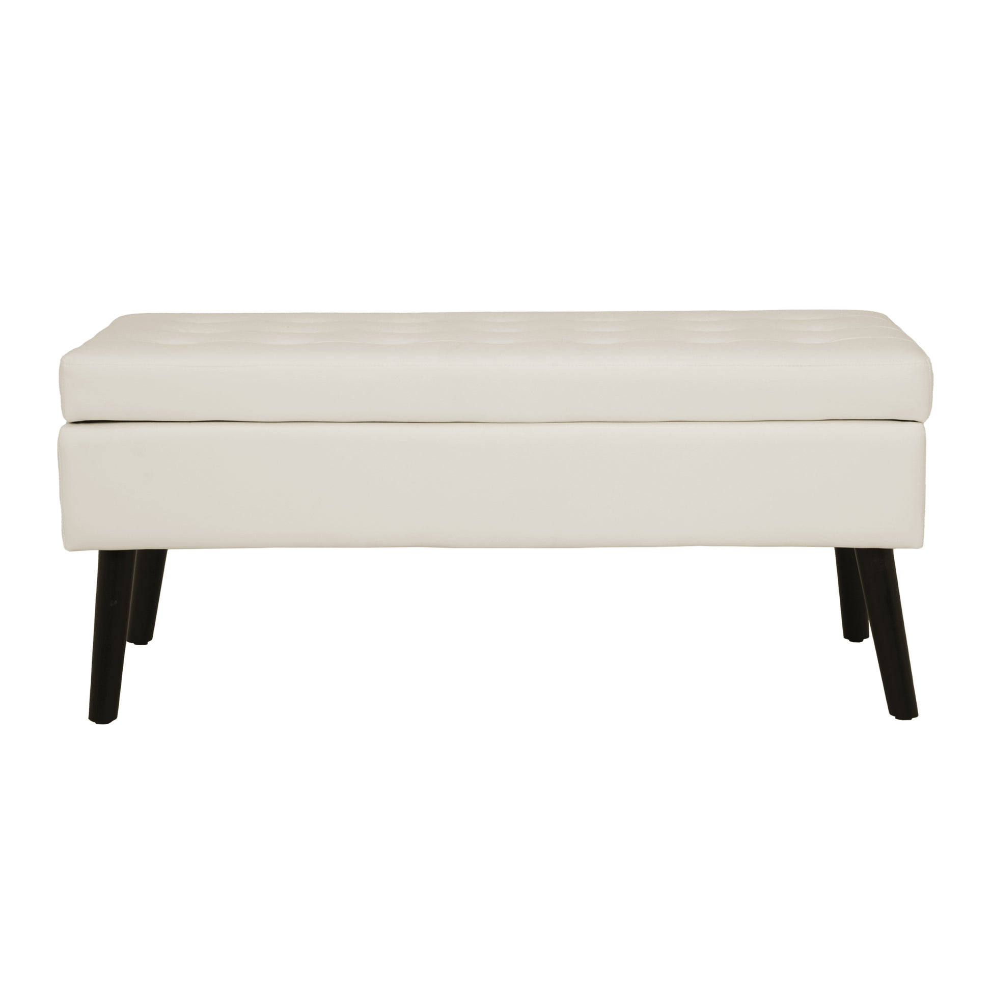 Storage Bench With Storage Bench For Bedroom End Of Bed Bench Foot Of Bed Bench Entryway Bench Storage Ottoman Bench 43.3" W X 17.7" White Pu Leather Bench White Pu Flip Top Pu Leather