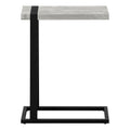 Accent Table, C Shaped, End, Side, Snack, Living Room, Bedroom, Grey Laminate, Black Metal, Contemporary, Modern Grey Mdf