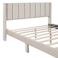 Full Size Storage Bed Velvet Upholstered Platform Bed With A Big Drawer Beige Old Sku:Wf296850Aaa Full Beige Velvet