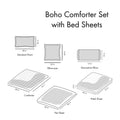 Boho Comforter Set With Bed Sheets Twin Aqua Polyester