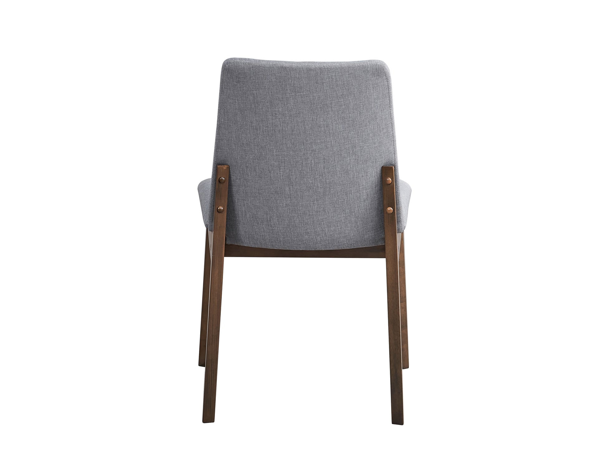 Kaela Light Gray Fabric & Walnut Finish Side Chair Set Of 2 Light Gray Synthetic Wood