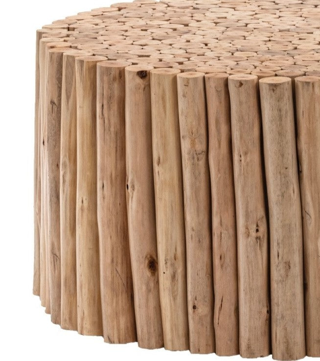 T1009 32 Coffee Table Natural Natural Primary Living Space Modern Round Open Storage Coffee & End Tables Wood