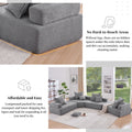 Special Shaped Frame For Oversized Modular U Shaped Sectional Sofa,Luxury Boucle Floor Couch Set,Convertible Sleeper Couch,Spacious Foam Filled Sofa Bed For Living Room Gray Boucle 1 Seat