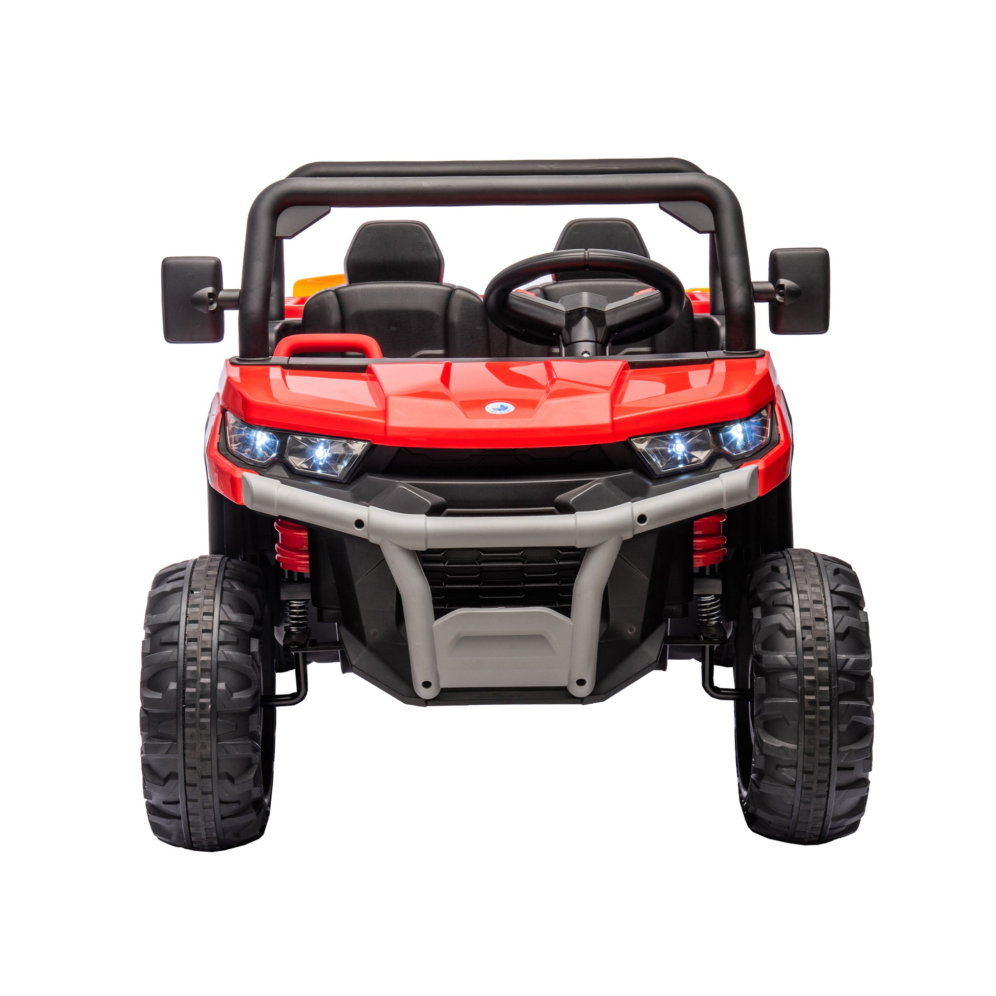 24V Ride On Truck 2 Seater Ride On Utv With 2X200W Motor Ride On Dump Truck With Dump Bed Shovel Ride On Car With Remote Control Electric Vehicle With Non Slip Tyre For Boys Girls Black Red Plastic