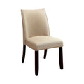 Cimma Contemporary Side Chair Withivory Flax Fabric Set Of 2 Ivory Solid Wood