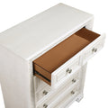 Classic Luxury Pearl White Finish Chest Of 5X Drawers Wooden Bedroom Furniture 1Pc, Dart Molding Design White Wood