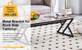 A Modern Minimalist Style Marble Patterned Coffee Table With Black Metal Legs. Computer Desk. Game Table. Tea Table. Ct Xx White Black Sintered Stone