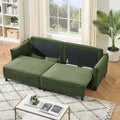 2345 Green Corduroy Fabric, Sofa Can Be Converted Into A Sofa Bed With Two Throw Pillows, Suitable For Living Room And Other Scenes Green Corduroy 3 Seat