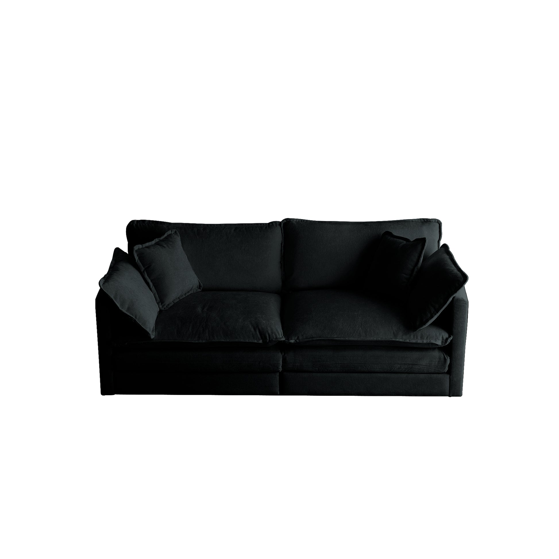 3 Piece Sofa Set Oversized Sofa Comfy Sofa Couch, 2 Pieces Of 2 Seater And 1 Piece Of 3 Seater Sofa For Living Room, Deep Seat Sofa Black Chenille Black Chenille 7 Seat