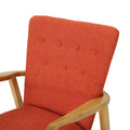 Solid Wood Rocking Chair Orange Fabric