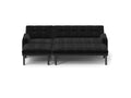 Black Corduroy Sectional Sofa: Convertible 3 Seaters Sofa, L Shaped Sofa, And Bed Black Velvet Metal Primary Living Space Medium Soft Loose Back Pillow Top Arms Foam Fabric Metal 3 Seat