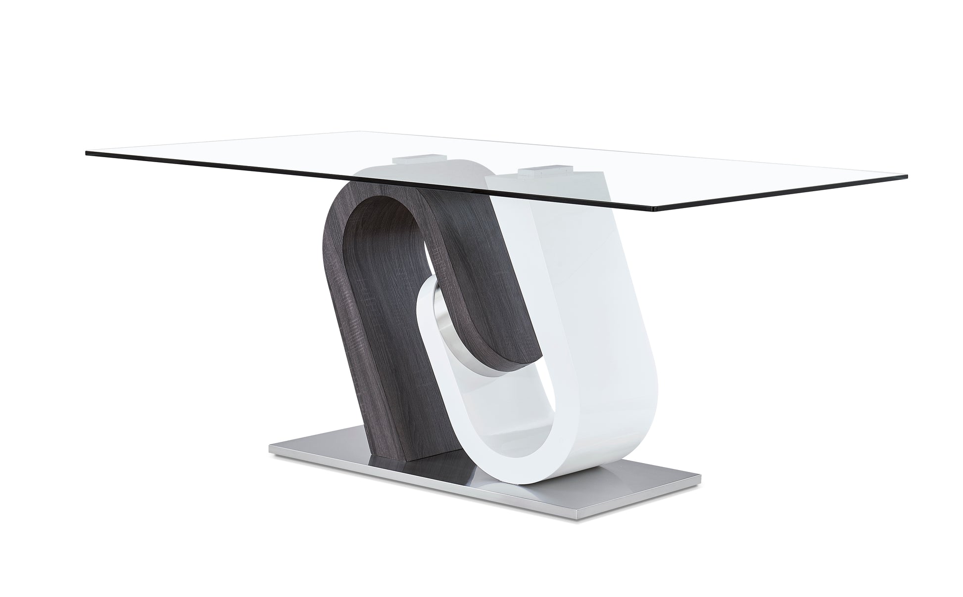 Anne Dining Table White Gray Mdf Steel