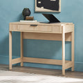 Transitional Reeded Lift Top Desk With Drawer Oak Oak Mdf Mdf