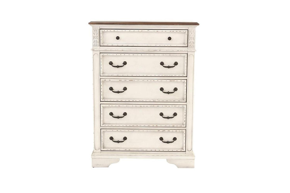 Antique White Wooden Chest Of Drawers Bedroom Formal 1Pc Chest Antique Walnut Top Storage Cabinet Antique White Bedroom Classic,Contemporary,Transitional Rubberwood Particle Board Mdf,Plywood