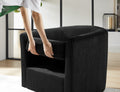 Swivel Accent Chair 360 Comfy Recliner Corduroy Arm Chair Single Sofa With Ottoman For Living Room Bedroom,Black Black Fabric