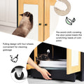 Double Litter Box Enclosure,Cat Litter Box Enclosure For 2 Cats, Hidden Litter Box Furniture With Rattan Doors, 47