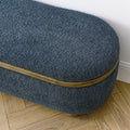 Storage Ottoman Bench, Upholstered End Of Bed Ottoman Bench With Storage And Seating, Large Blanket Storage Bench For Foot Rest In Bedroom, Living Room, Entryway, Dark Blue Dark Blue Foam