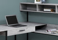 Computer Desk, Home Office, Corner, Storage Drawers, L Shape, Work, Laptop, Grey Laminate, Black Metal, Contemporary, Modern Grey Mdf