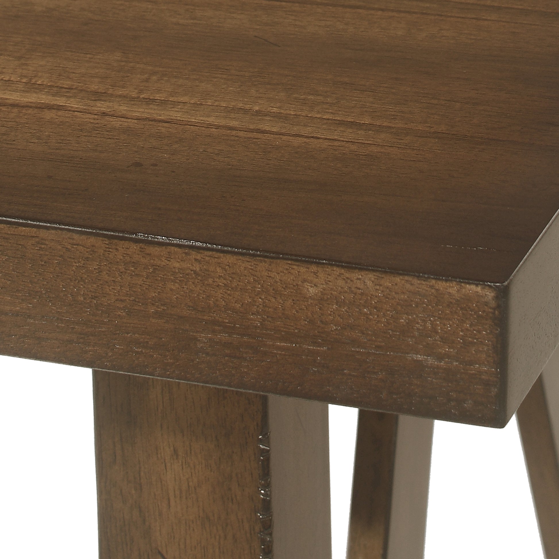 Dining Table Antique Brown Solid Wood Mdf