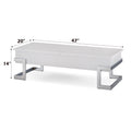 Calmam White High Gloss & Chrome Finish Coffee Table W Lift Top White Synthetic Wood