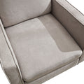 Mid Century Accent Chair ,Modern Linen Fabric Armchair For Living Room,Double Side Pockets, Comfortable And Padded Reading Feature Sofa Chair, Suitable For Bedrooms, Living Rooms, And Offices Light Gray Linen