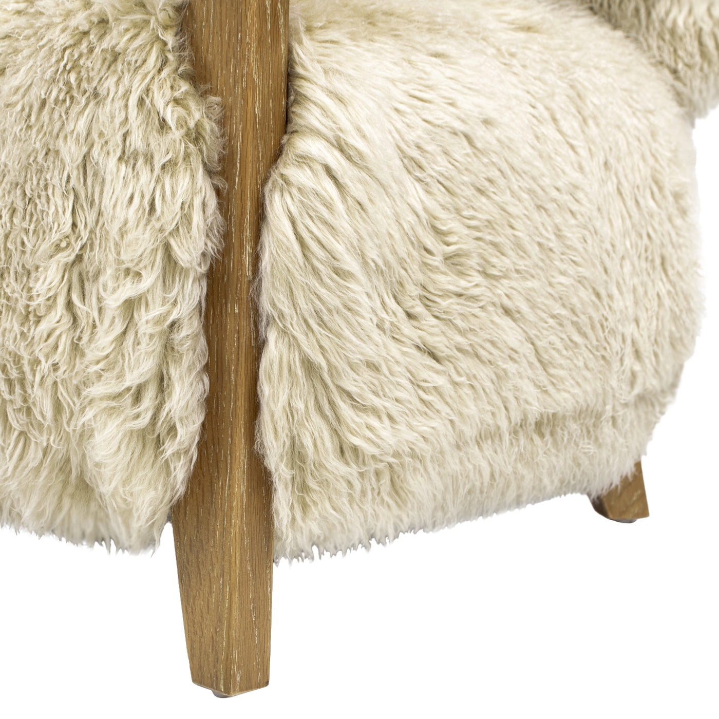 Enchante 52.5" Zealand Sheepskin Accent Loveseat Taupe Natural Foam Fur