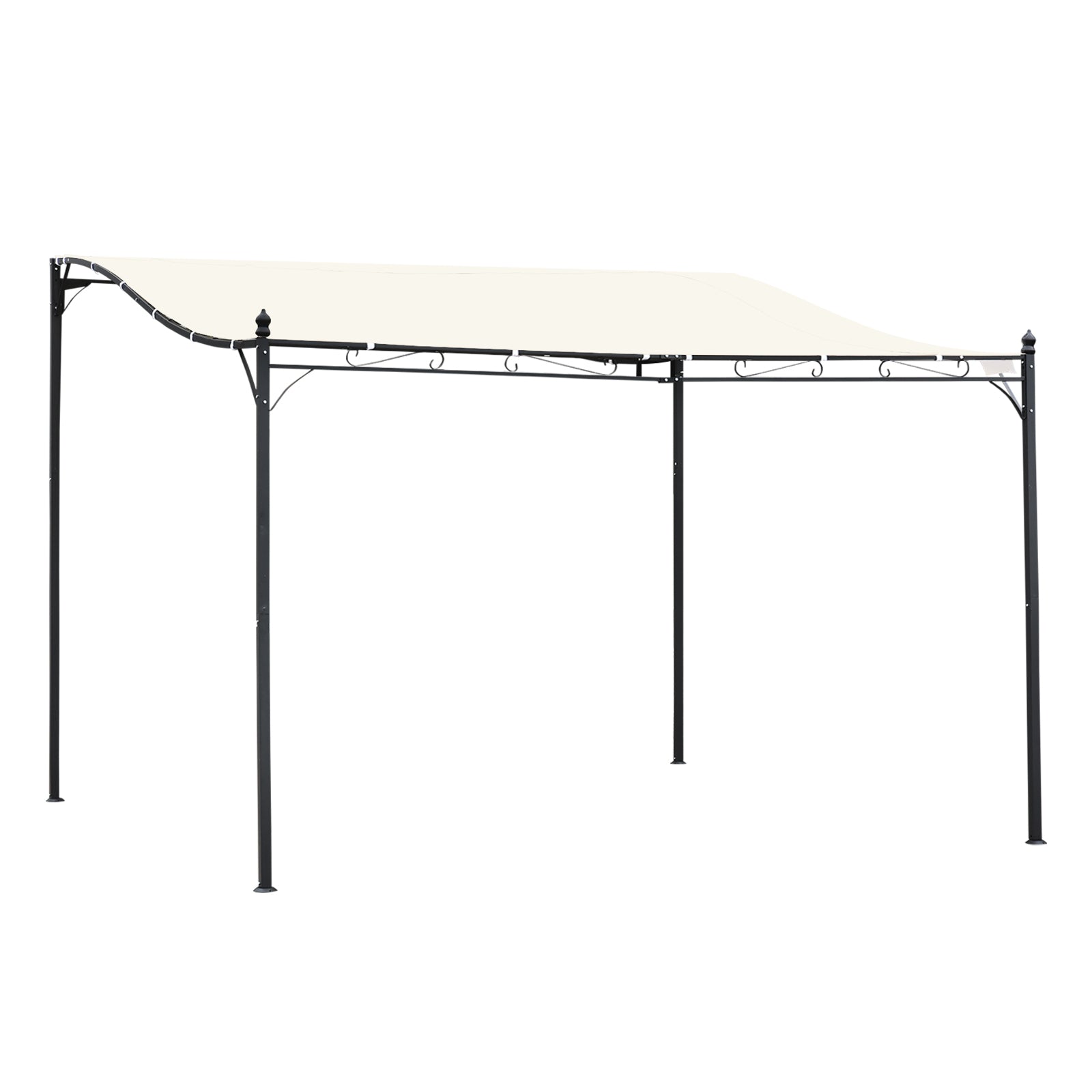 Outsunny 10' X 13' Steel Outdoor Pergola Gazebo, Patio Canopy With Weather Resistant Fabric And Drainage Holes For Backyard, Deck, Garden, Cream White White Steel