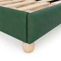 Queen Size Upholstered Platform Bed With Support Legs,Green Green Upholstered