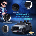 Aosom Chevrolet Tahoe Licensed Kids Ride On Car, 12V Battery Powered Kids Electric Car With Remote Control, Music, Lights, Horn, Suspension For 3 6 Years Old, Gray Grey Plastic