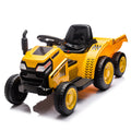 12V Kids Ride On Electric Tractor Black Knight,Kids Ride On Toy.2Wd,Non Skid Tires, Steering Wheel, Foot Pedal,With Removable Storage Tug,Light,Bluetooth,Music,Mp3,Usb,Power Display For Kids Aged 3 . Yellow 50 99 Lbs Polypropylene