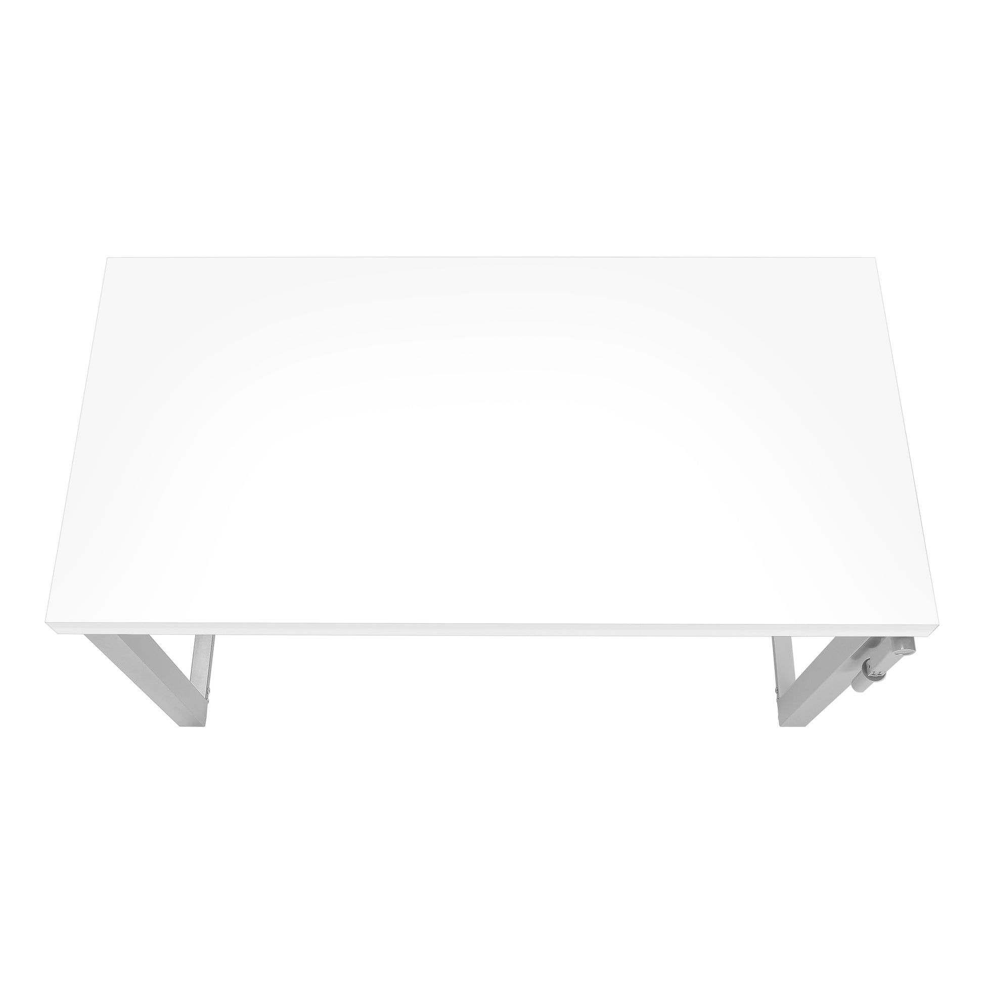 Computer Desk, Home Office, Standing, Adjustable, 48"L, Work, Laptop, White Laminate, Grey Metal, Contemporary, Modern White Particle Board