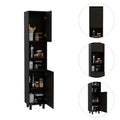 Hobart Pantry, Three Interior Shelves, Two Shelves, Two Cabinets Black Black Modern Particle Board Particle Board