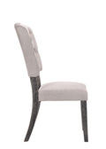 Bernard Beige Linen & Weathered Gray Oak Finish Side Chair Set Of 2 Beige,Gray Linen,Synthetic Wood