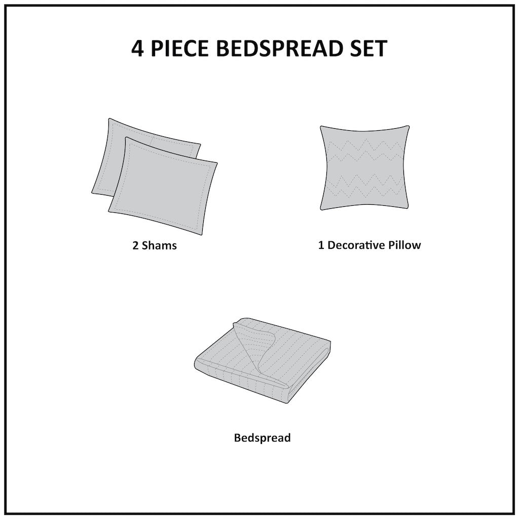 4 Piece Cotton Reversible Tailored Bedspread Set Khaki Queen Queen Khaki Cotton