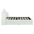 Full Size Upholstered Platform Bed With 4 Drawers And 2 Usb, Beige Box Spring Not Required Full Beige Wood Bedroom Bed Frame Polyester Upholstered