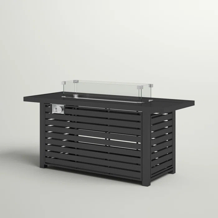 24" Steel Propane Fire Pit Table With Cover Black Steel