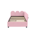 Twin Size Upholstered Daybed With 2 Drawers, Velvet Sofabed With Soft Fabric Headboard, No Box Spring Needed, Pink Twin Pink Wood Fabric